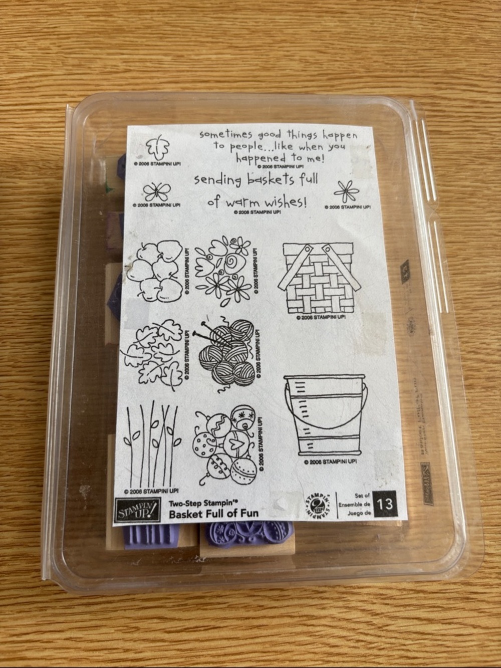 Stampin Up! Basket Full of Fun Craft Stamps - 1 missing